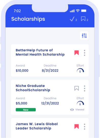 Scholarships list screen