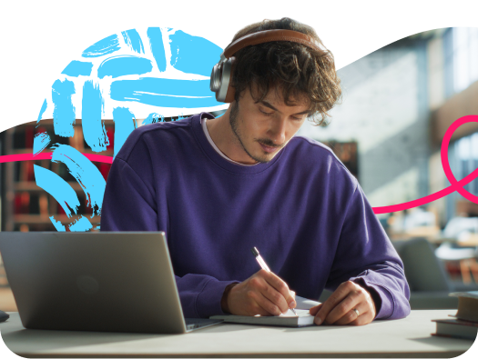 Student studying.