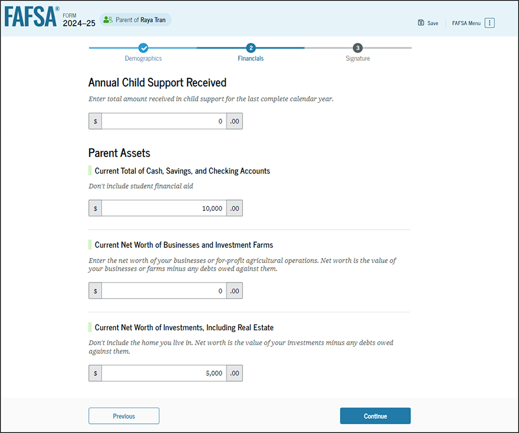 Fafsa guide screenshot parent assets