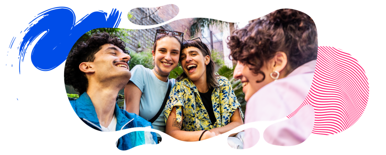 Group of students smiling together.